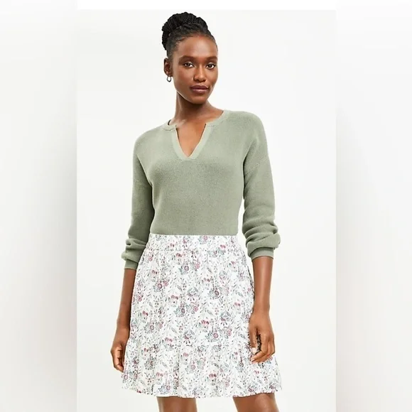 New LOFT Floral Flounce Skirt Size Large - Picture 1 of 4